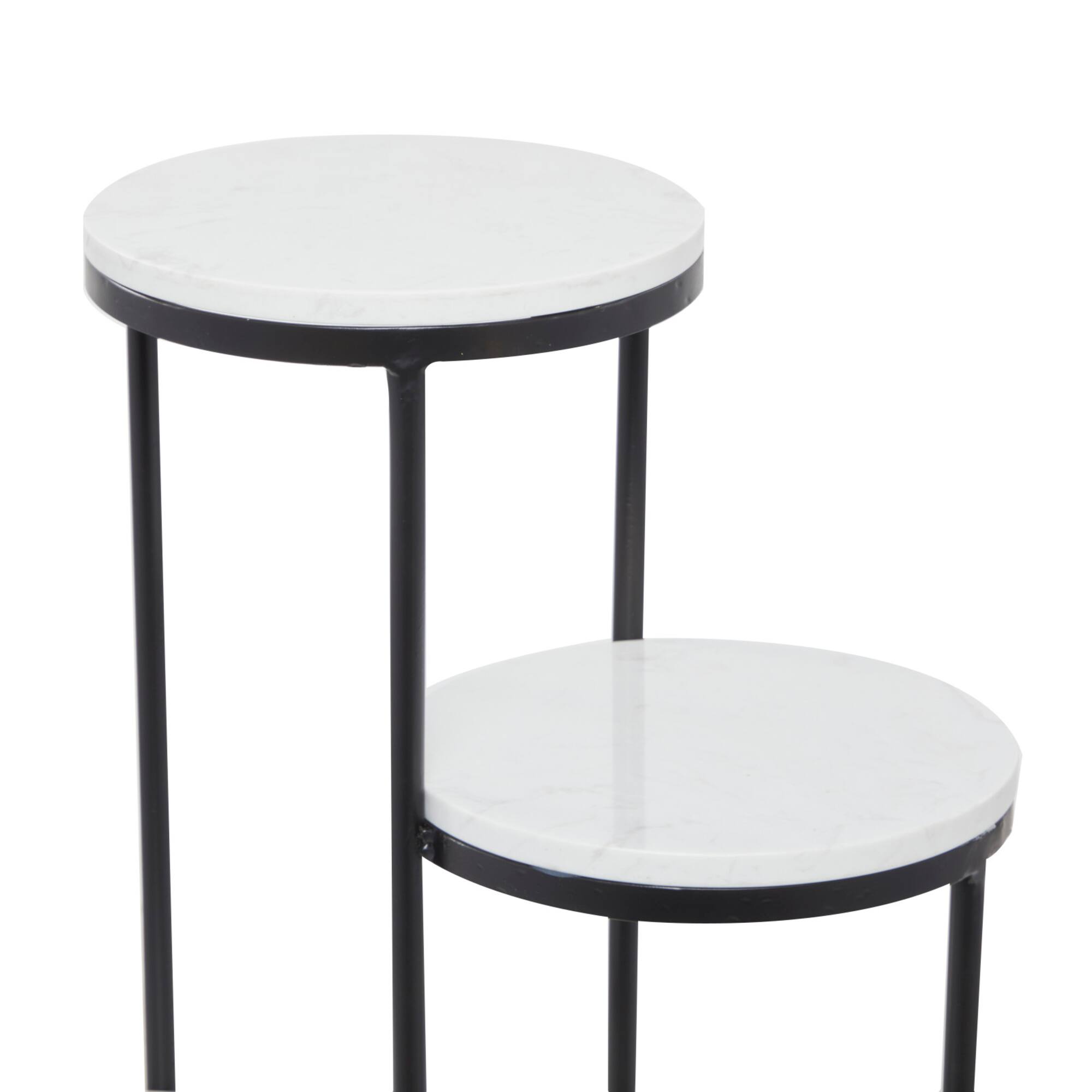 White Iron Modern Plantstand, 31" x 17" x 17"